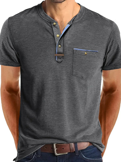 Saxon - Elegant Rund Hals T-shirt Med Lomme