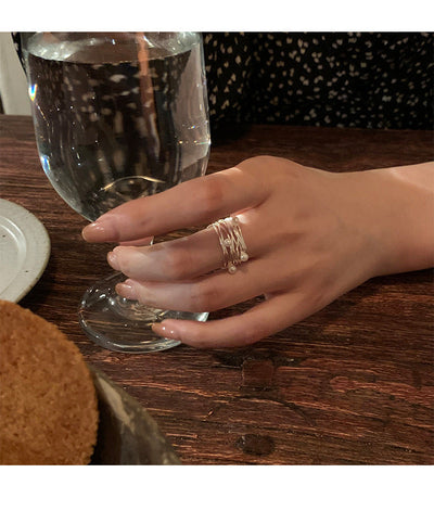 Vridset Sterling Sølv Perle Ring