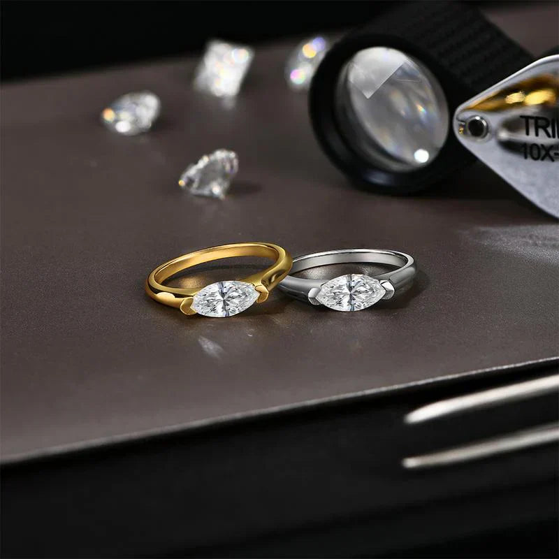 Hailey Playa Tynd Ring | Hvidguld