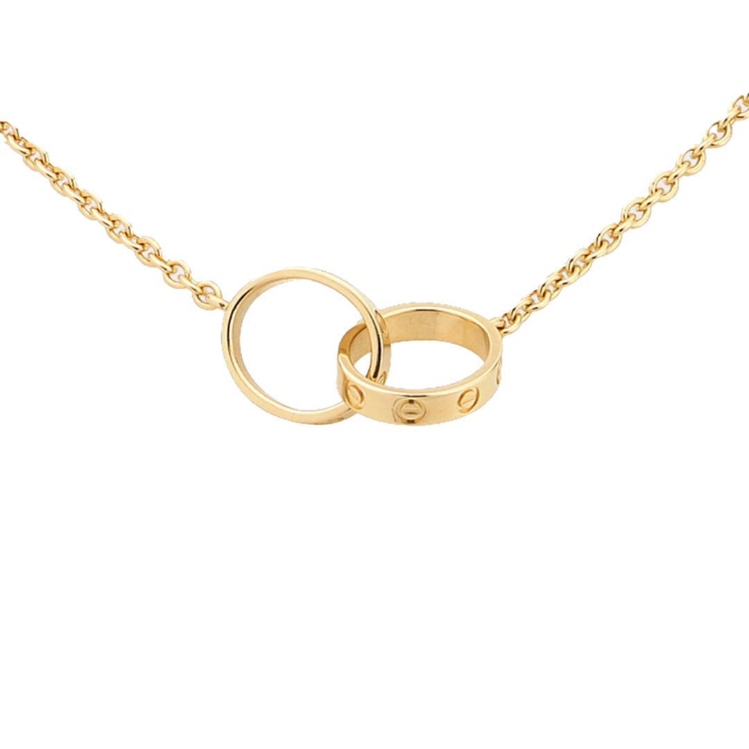 KÆRLIGHED HALSKETTE DOPPELRING | GULD