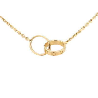 KÆRLIGHED HALSKETTE DOPPELRING | GULD