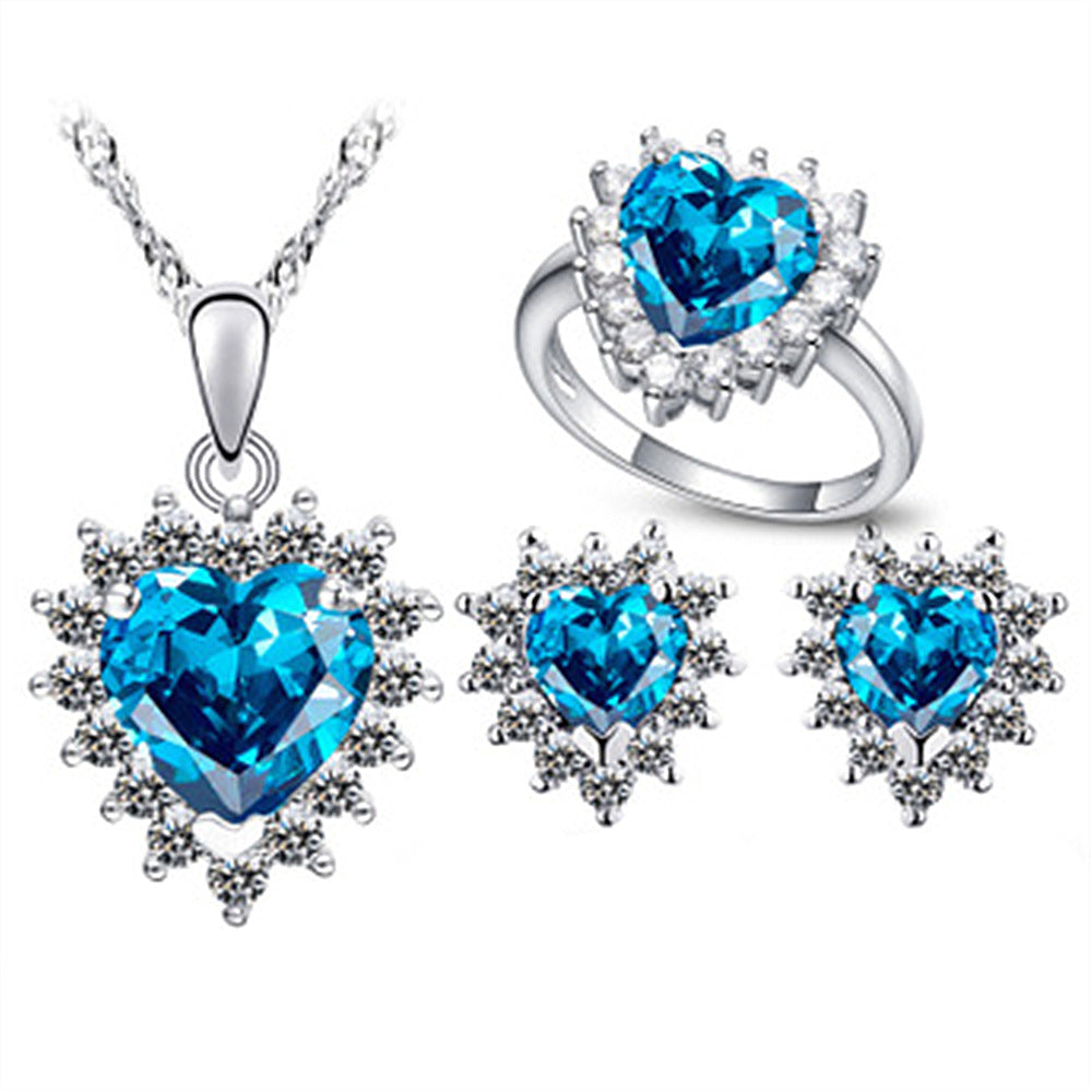 Saphira Vale Sæt | Hvidguld 14k