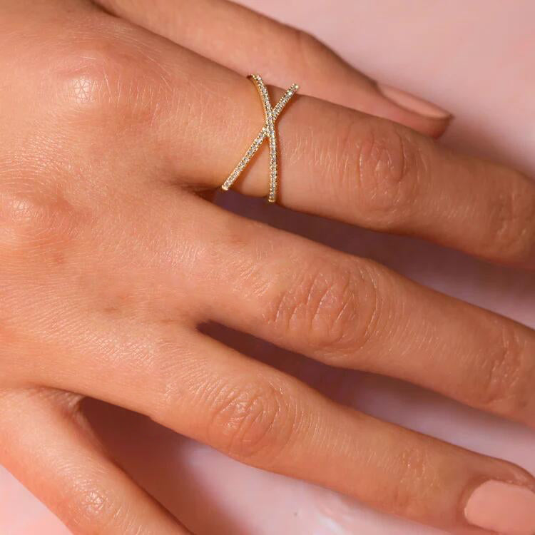 Nia Gold Diamant Kors Ring