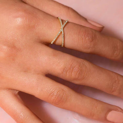 Nia Gold Diamant Kors Ring