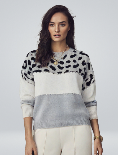 Pernille | Elegant sweater med leopardmønster - Olsen Official