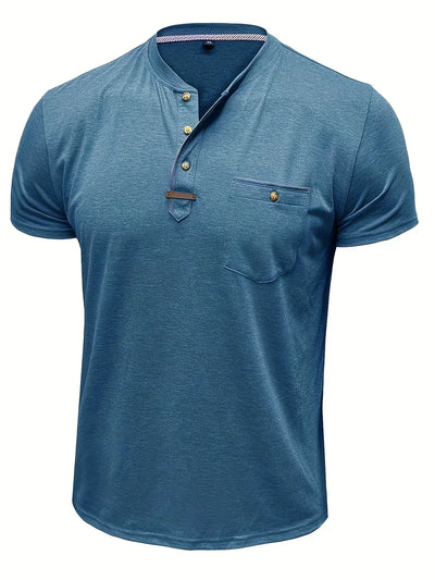 Saxon - Elegant Rund Hals T-shirt Med Lomme