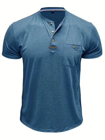 Saxon - Elegant Rund Hals T-shirt Med Lomme