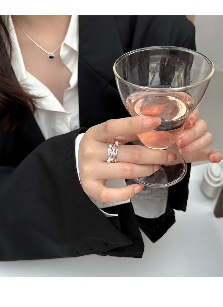 Vridset Sterling Sølv Perle Ring