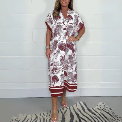 Elegant Kjole Caia™ med Eksklusivt Mønster - Olsen & Olsen - Olsen Official