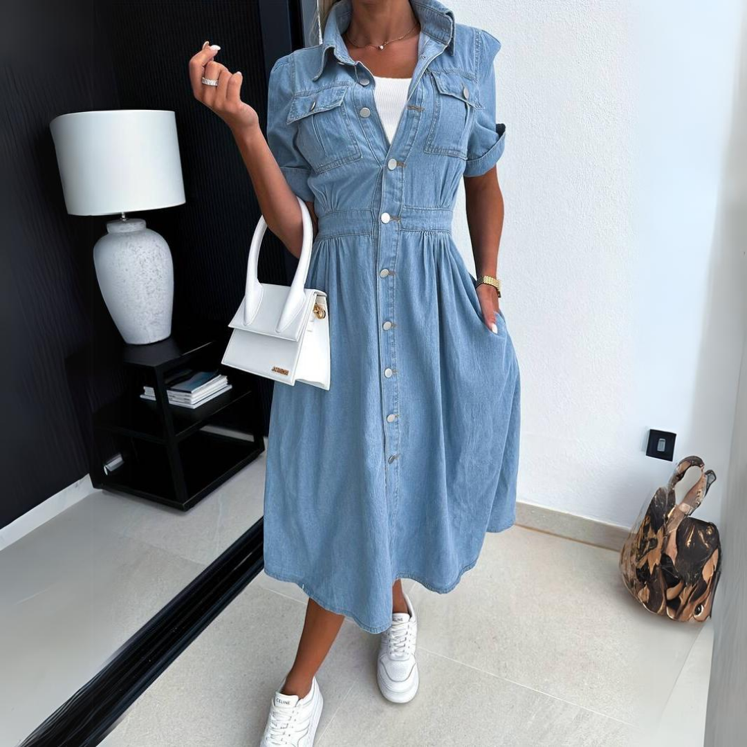 Alissa™ | Trendy Denim Kjole - Olsen Official