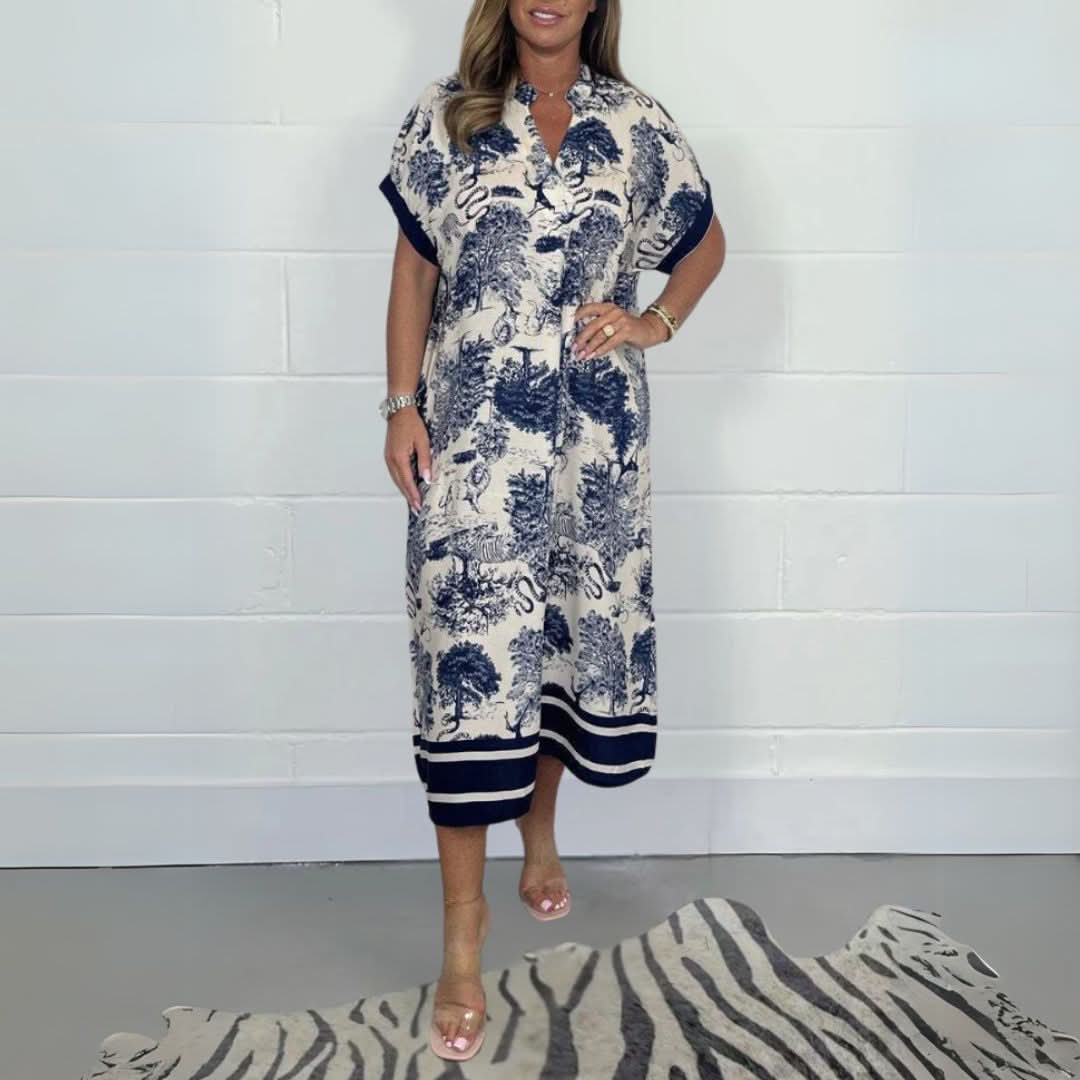 Elegant Kjole Caia™ med Eksklusivt Mønster - Olsen & Olsen - Olsen Official