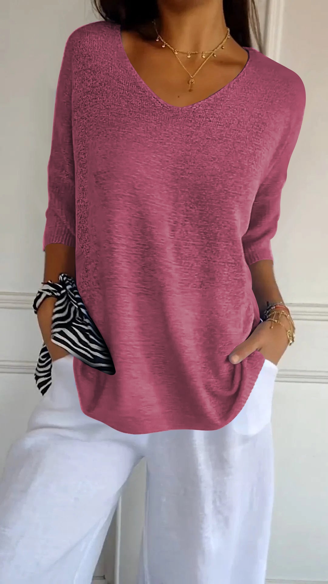 Indila™ | Unifarbenes Stricktop mit V-Ausschnitt - Olsen Official
