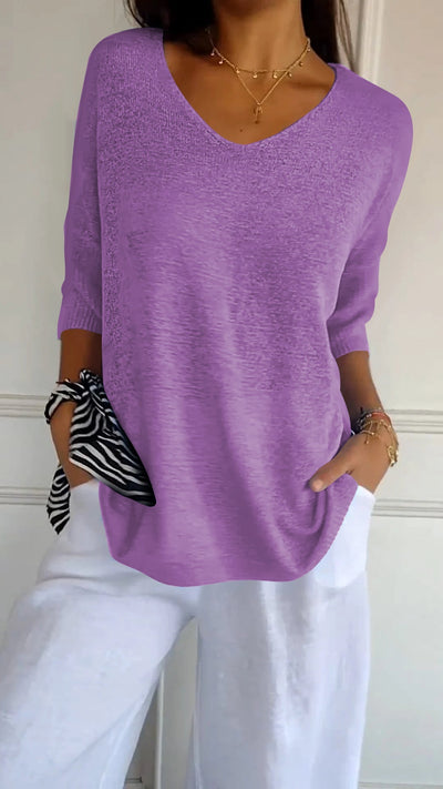 Indila™ | Unifarbenes Stricktop mit V-Ausschnitt - Olsen Official