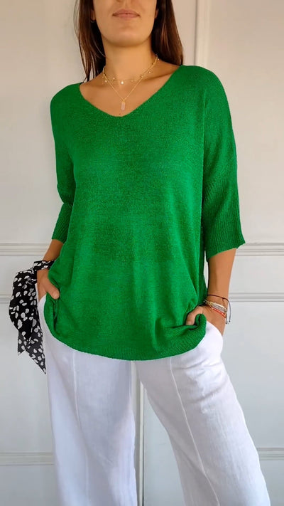 Indila™ | Unifarbenes Stricktop mit V-Ausschnitt - Olsen Official