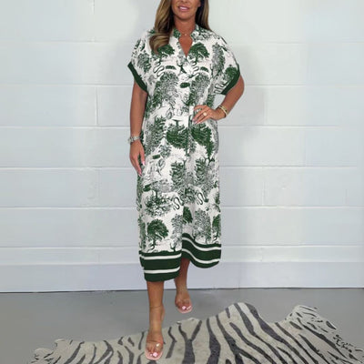 Elegant Kjole Caia™ med Eksklusivt Mønster - Olsen & Olsen - Olsen Official