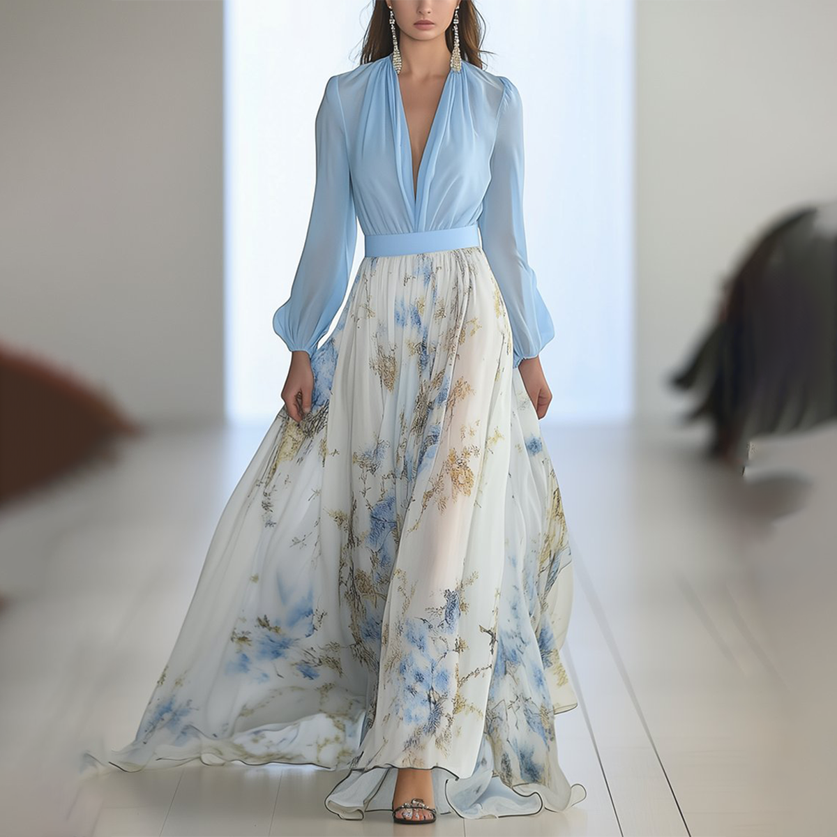 Maxi kjole Rosea Elegant med blomsterprint
