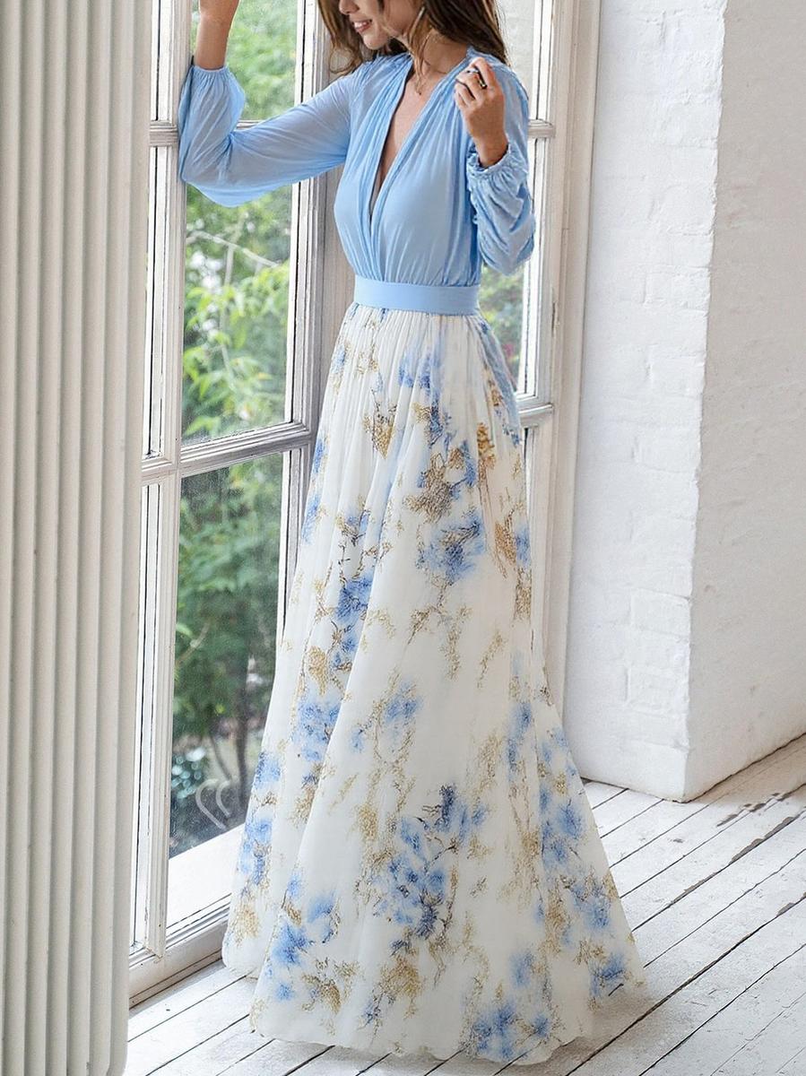 Maxi kjole Rosea Elegant med blomsterprint