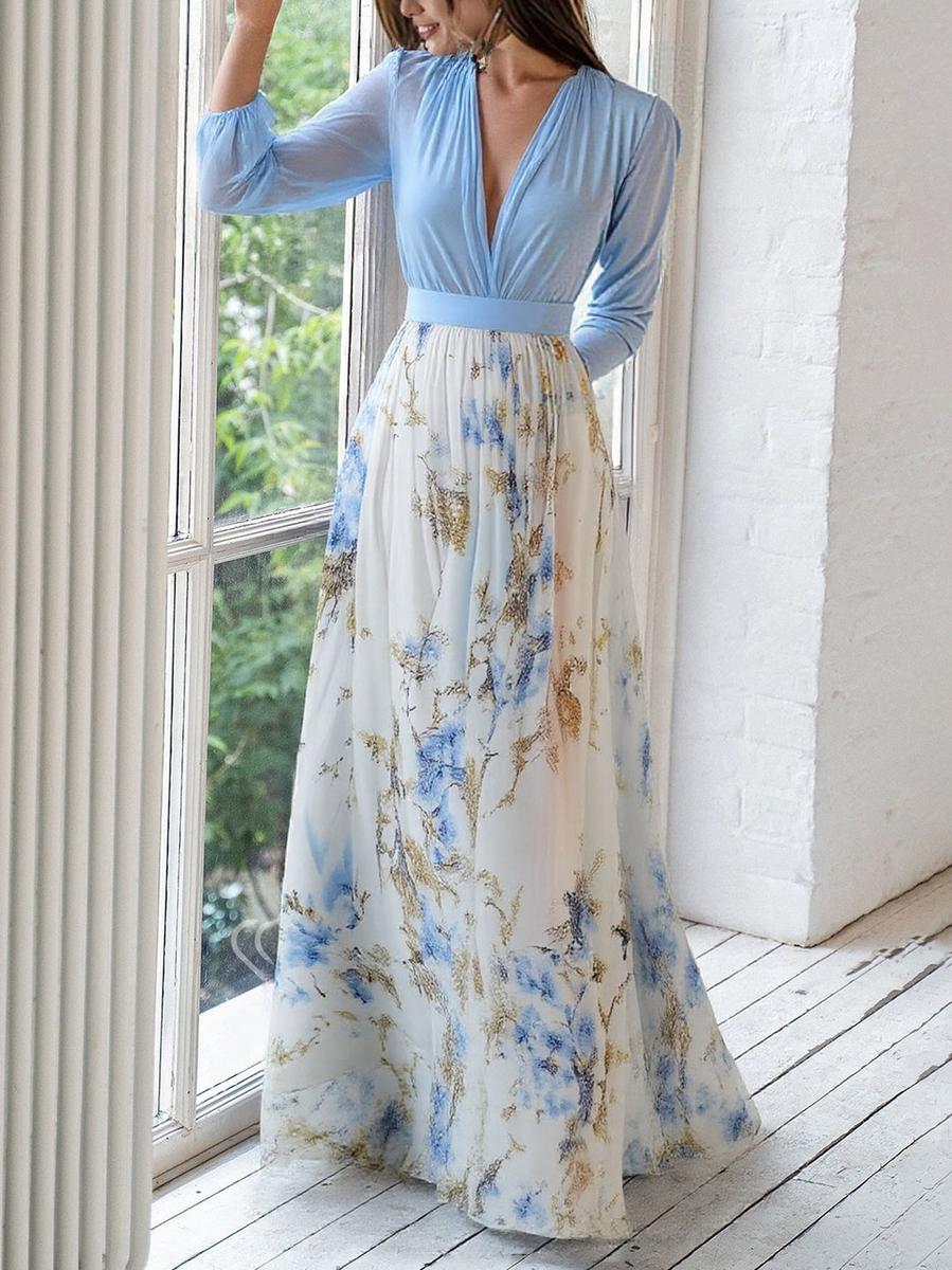 Maxi kjole Rosea Elegant med blomsterprint