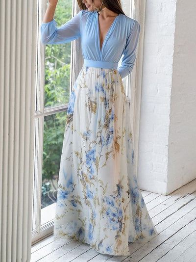 Maxi kjole Rosea Elegant med blomsterprint