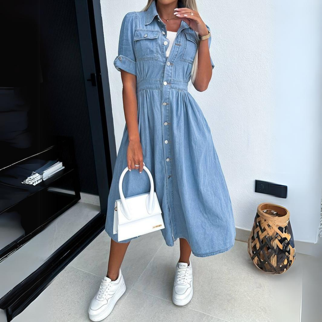 Alissa™ | Trendy Denim Kjole - Olsen Official