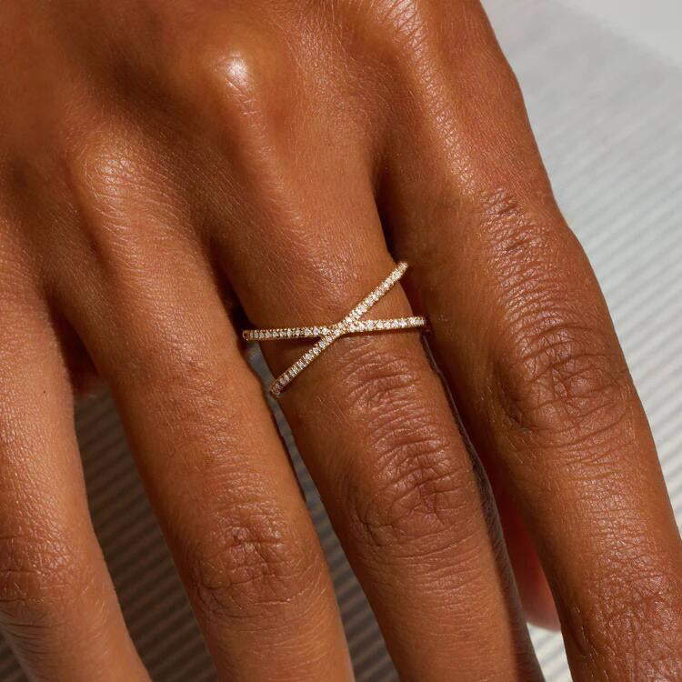 Nia Gold Diamant Kors Ring