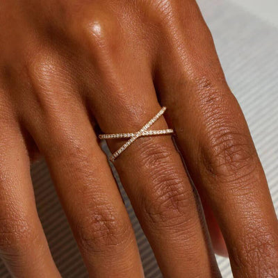 Nia Gold Diamant Kors Ring