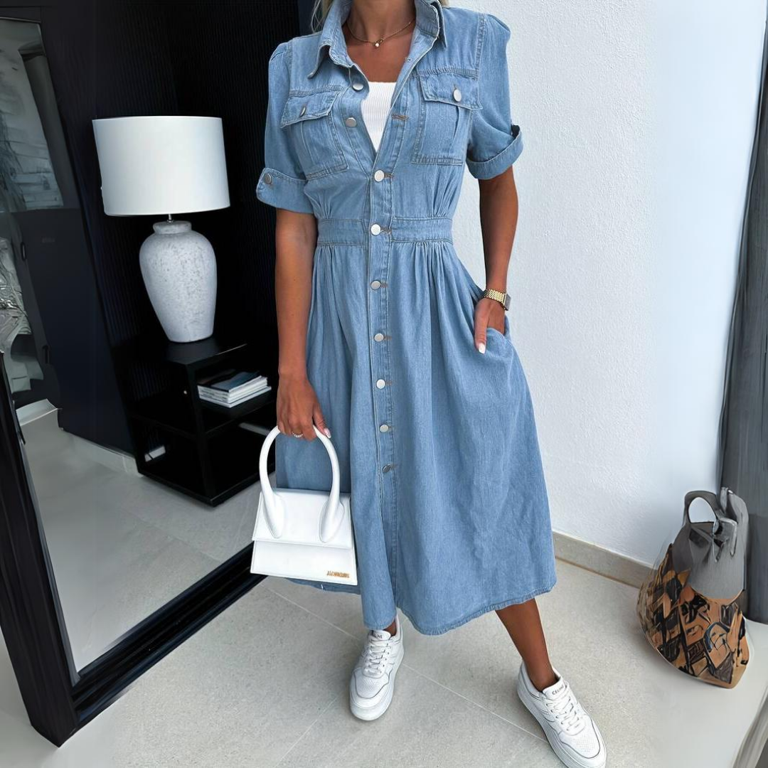 Alissa™ | Trendy Denim Kjole - Olsen Official