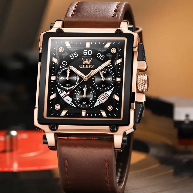 Mode Kvadrat Ur Chronograph