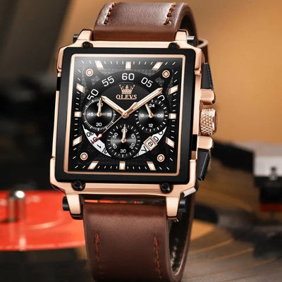 Mode Kvadrat Ur Chronograph