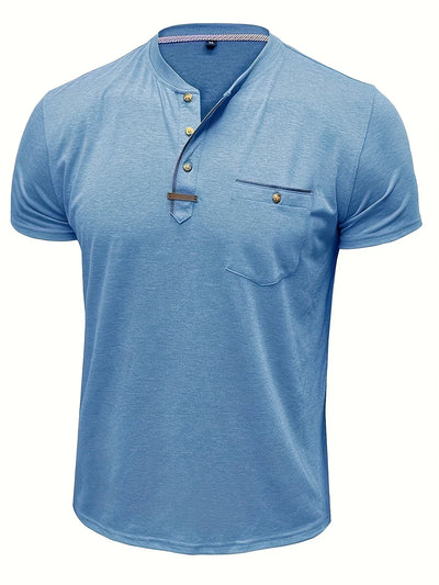 Saxon - Elegant Rund Hals T-shirt Med Lomme