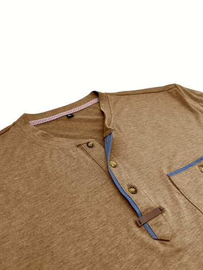 Saxon - Elegant Rund Hals T-shirt Med Lomme