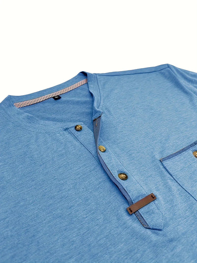 Saxon - Elegant Rund Hals T-shirt Med Lomme