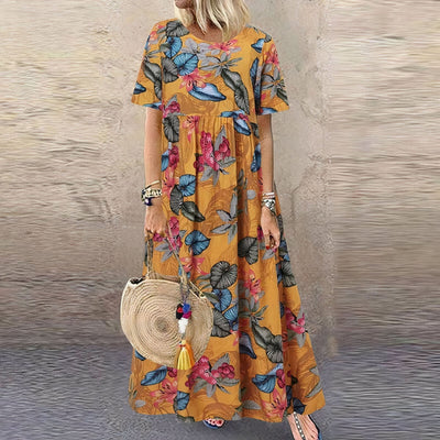 Elegant og Flydende Maxi Kjole Lotte™ med Blomster Charme™ - Olsen & Olsen - Olsen Official