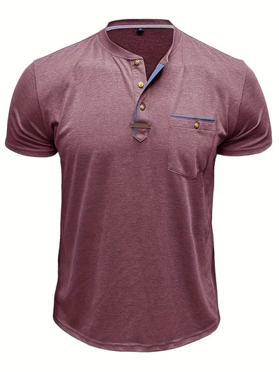 Saxon - Elegant Rund Hals T-shirt Med Lomme