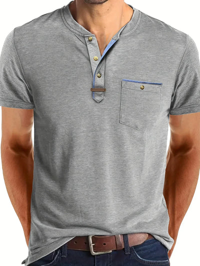 Saxon - Elegant Rund Hals T-shirt Med Lomme
