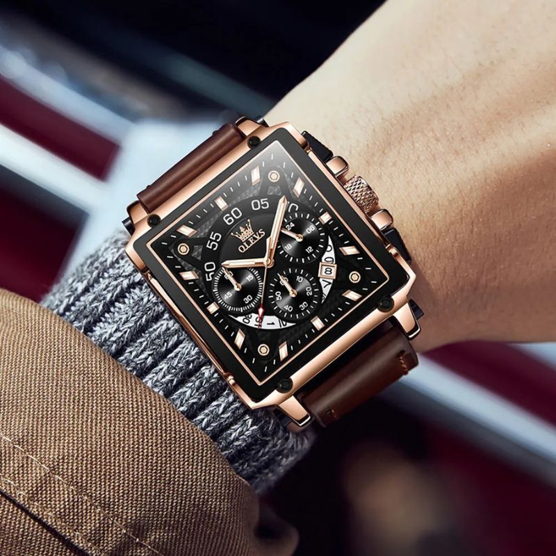 Mode Kvadrat Ur Chronograph
