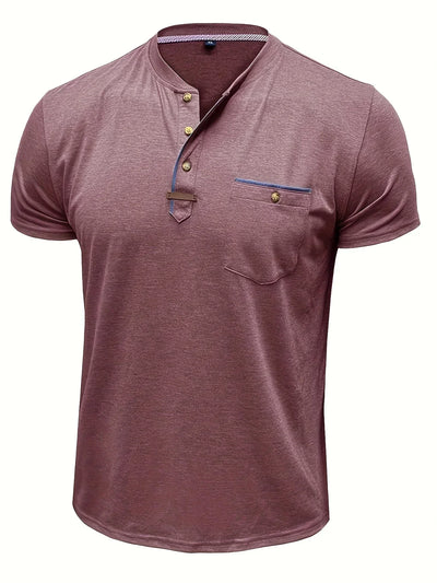 Saxon - Elegant Rund Hals T-shirt Med Lomme