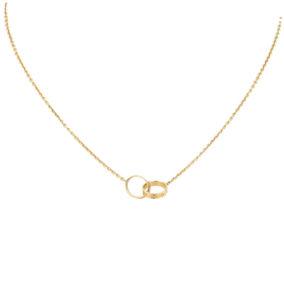 KÆRLIGHED HALSKETTE DOPPELRING | GULD