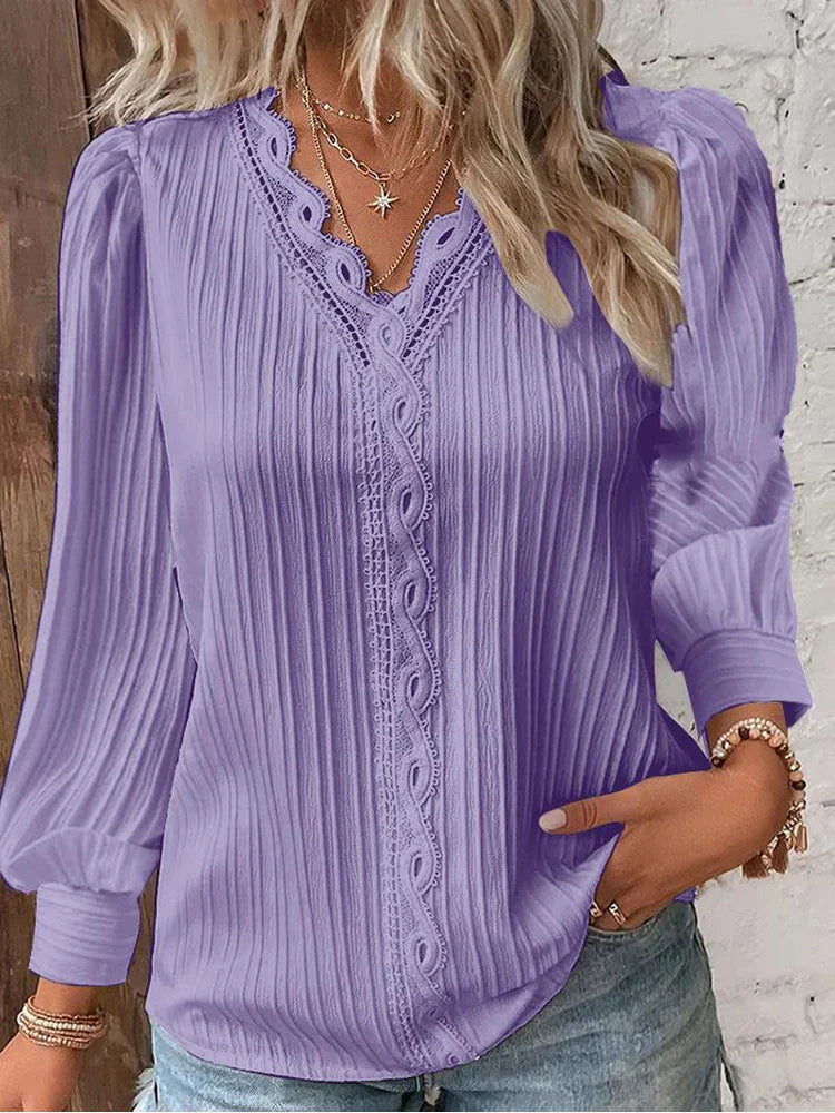 Blondebluse med Pufærmer | Olsen & Olsen™