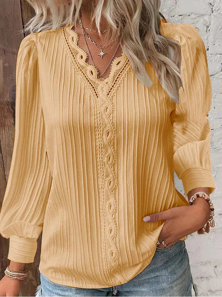 Blondebluse med Pufærmer | Olsen & Olsen™