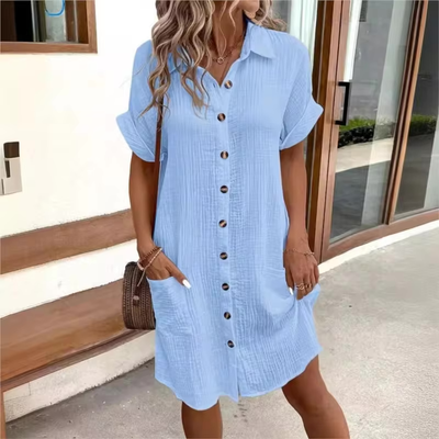 Rosea Effortless kjole med knapper