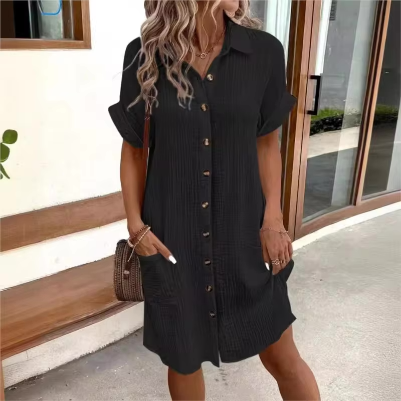 Rosea Effortless kjole med knapper