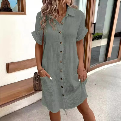 Rosea Effortless kjole med knapper