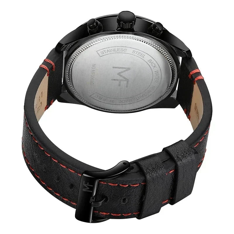 Luksus Læderrem Quartz Chronograph Sportsur