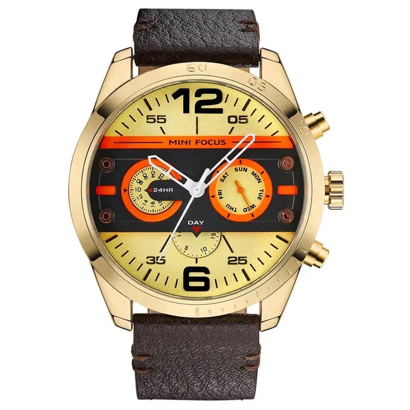 Luksus Læderrem Quartz Chronograph Sportsur