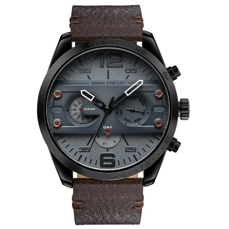 Luksus Læderrem Quartz Chronograph Sportsur