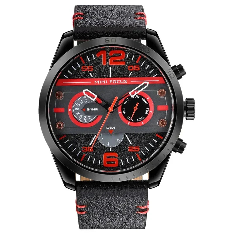 Luksus Læderrem Quartz Chronograph Sportsur
