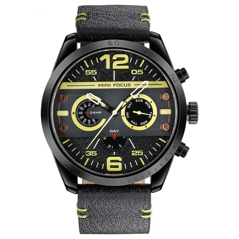 Luksus Læderrem Quartz Chronograph Sportsur