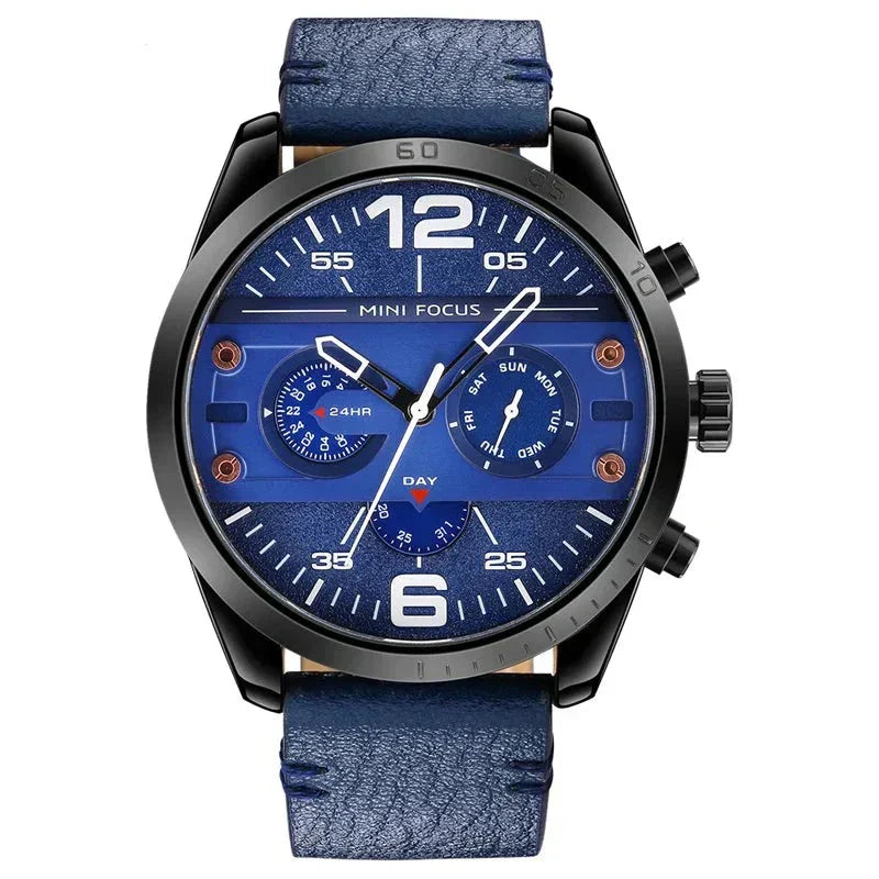 Luksus Læderrem Quartz Chronograph Sportsur