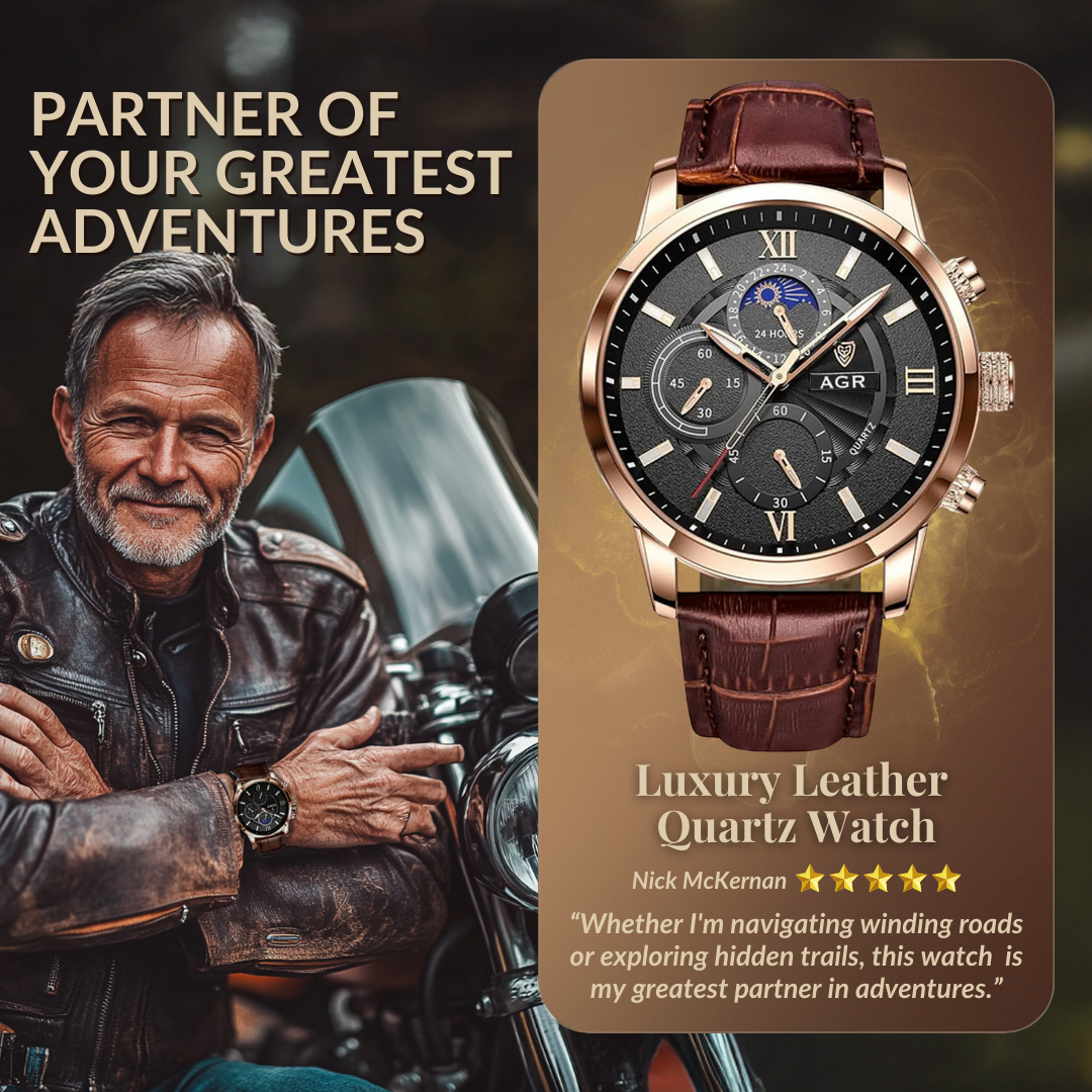 Luksus Læder Quartz Ur
